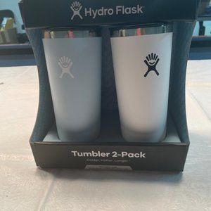 2 NEW Hydroflask Hot and Cold Drink Tumblers- 22 oz- blue and white